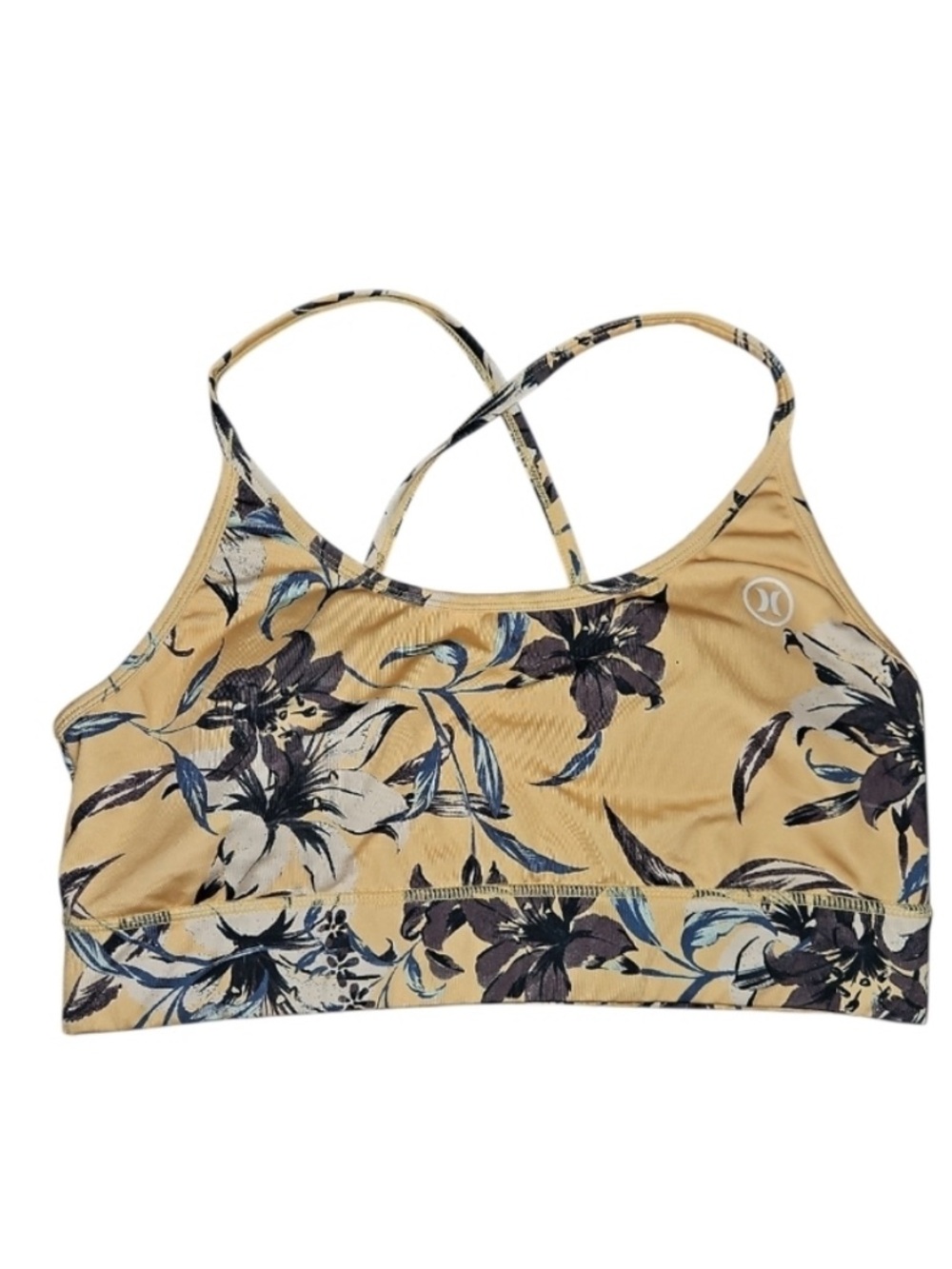 Hurley Floral Criss-Cross Sports Bra‎ Size Large